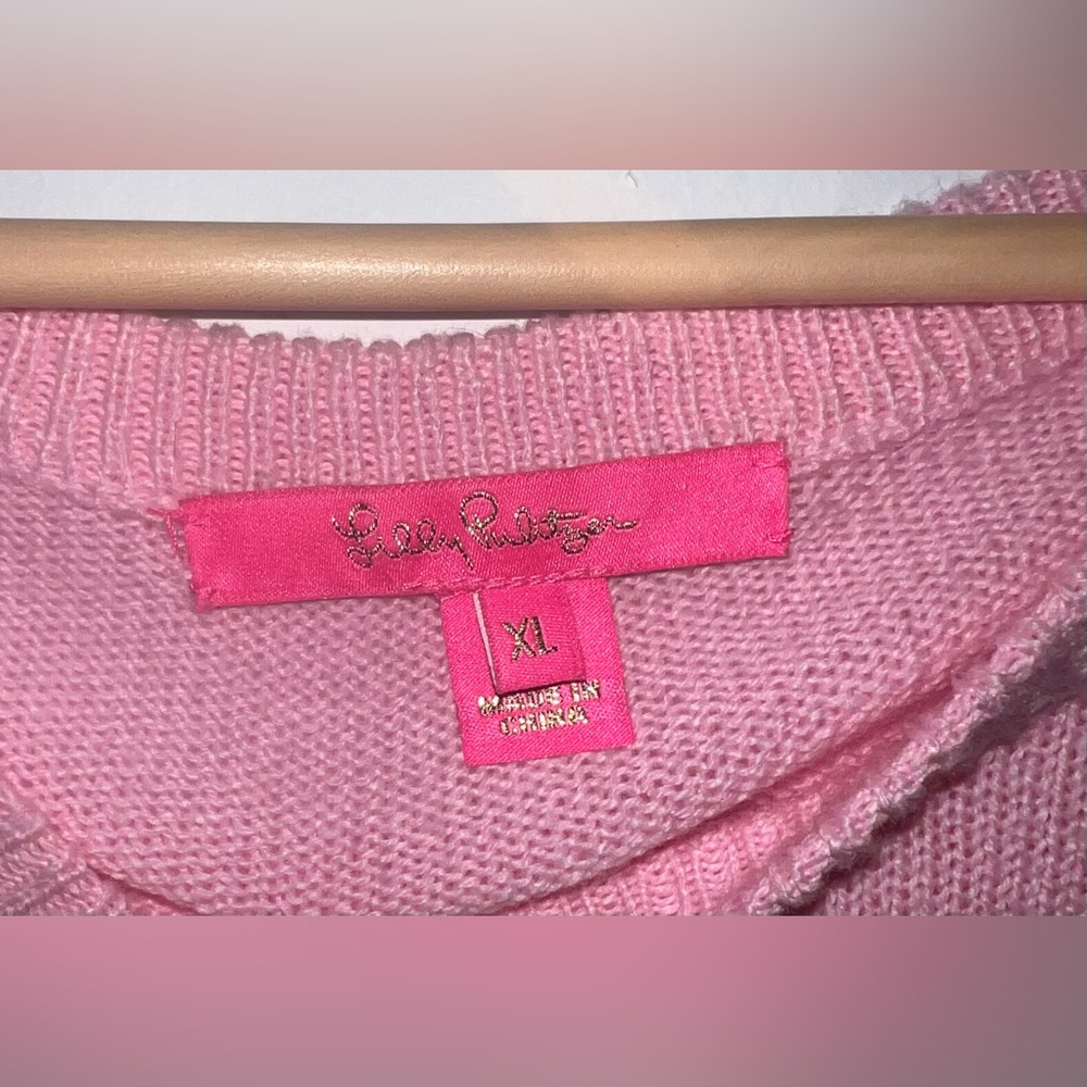 Lilly Pulitzer pink floral Laletta sweater - Picture 4 of 7
